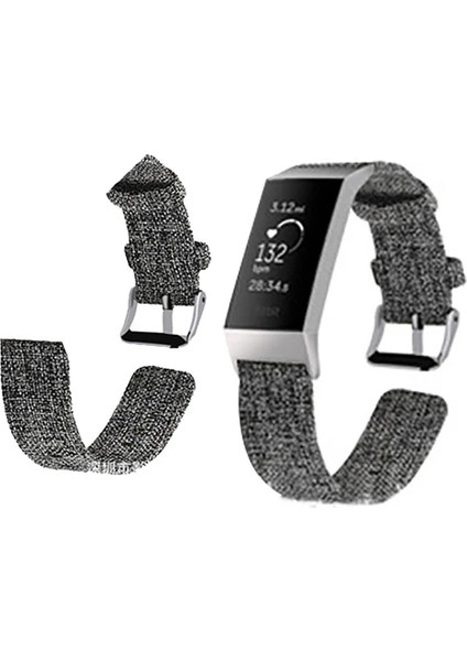 Fitbit Charge 3 Canvas Nylon Kayış Kordon (S BEDEN)-(5775) - HNK7937-1698