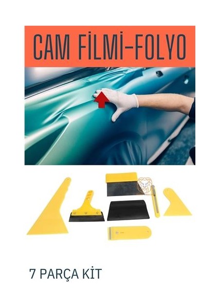 Turk Cam Filmi ve Folyo Uygulama Kiti 7 Parça Duvar Kağıdı Vinil Uygulama Kiti - HNK2018-1882