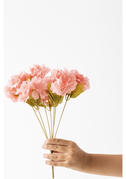 Yapay Ortanca Çiçeği 35 cm 7 Dal Pembe