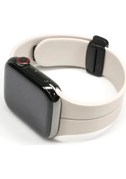 Ally Apple Watch 7-8 45MM 6-5-4 44MM Watch Ultra 49MM Manyetik Uçlu Silikon Kayış - HNK1095-8071 fırsatları