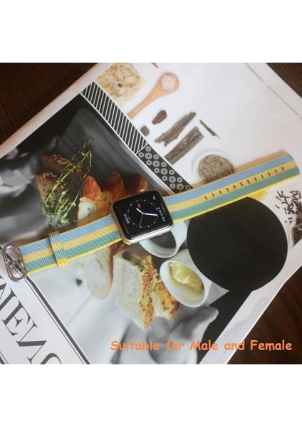 Ally Apple Watch 7-8 45MM 6-5-4 44MM Kayış Kordon Çizgili Nylon Premium 3-2-1 42M - HNK9200-8039 fırsatları