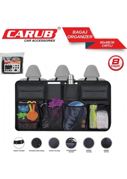Bagaj Düzenleyici Organizer Kayışlı Cırtlı 8 Cepli 85X48CM BR5902225 fiyatları