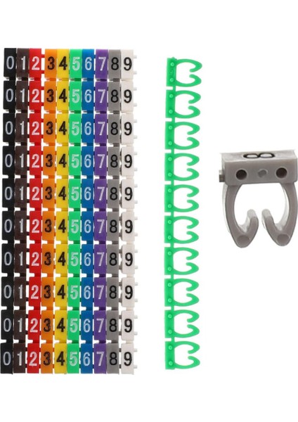 0-9 Dijital Kodlu Renkli Kablo Işaretleyici 4mm (4767) - HNK3949-2975