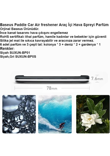 Baseus Paddle Car Air Freshener Araç Içi Hava Spreyi PARFÜM-(5775) - HNK6093-9158 modelleri