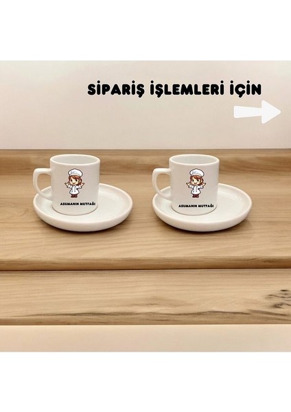 Kahve Fincanı Seti- Kişiye Özel- 2'li Türk Kahvesi Fincan Seti Eşe En Güzel Hediye