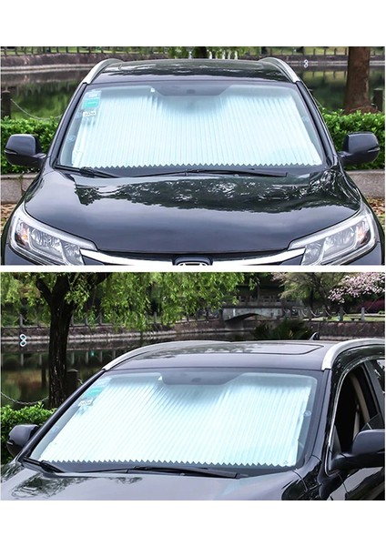 Ally 46CM Araç Ön Cam Güneşlik Otomatik Geri Çekilebilir KATLANABILIR-(5775) - HNK4483-9412