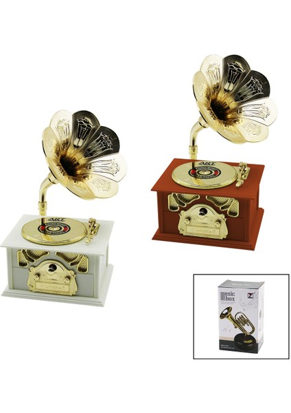 Müzikli Dekoratif Nostalji Gramafon Takılık Çekmeceli (4767) - HNK8137-6526