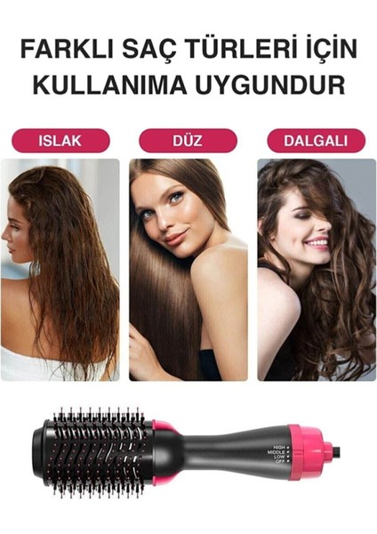 1200W Turbo Saç Şekillendirici ve Düzleştirici, Fön ve Tarağı 3’ü 1 Arada Siyah indirimleri