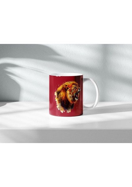 Gs Galatasaray Isme Özel Forma Numaralı Sarı Kırmızı Aslan Baskılı Kupa Bardak fiyatları