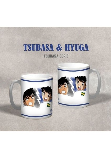 Tsubasa Serisi - Tsubasa & Hyuga - Futbol Özel Tasarım Kupa Bardak