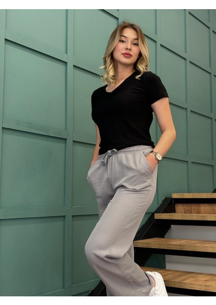Kadın V Yaka Kısa Kollu Bluz fırsatları