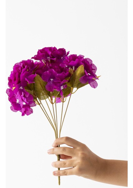 Yapay Ortanca Çiçeği 35 cm 7 Dal Mor