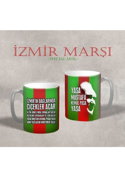 Izmir Marşı (Yeşil-Kırmızı)- Futbol Özel Tasarım Kupa Bardak