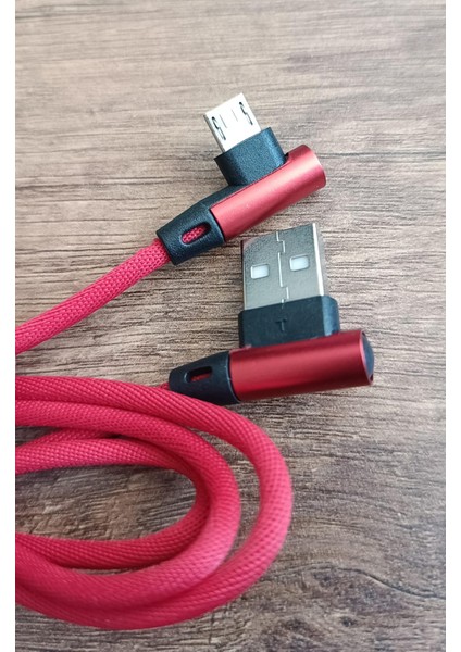 Android Şarj Kablosu, 90 Derece Sağ Açı Tip C USB Kablosu, Mikro USB Veri Hızlı Şarj Kablosu Android Uyumlu