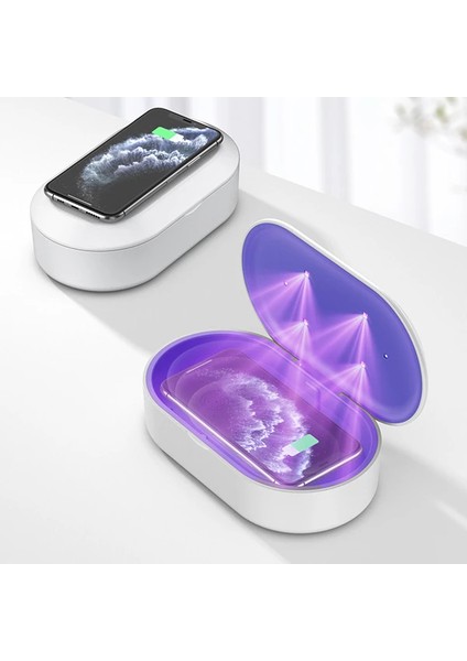 Ally 15W Hızlı Kablosuz Wireless Şarj+Ultraviyole Sterilizer- Uv BOX-(5775) - HNK2849-8250
