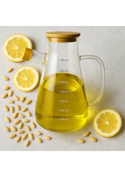 Sızdırmaz ve Vakumlu Bambu Kapaklı Şık Yağdanlık & Sirkelik 900 ml modelleri