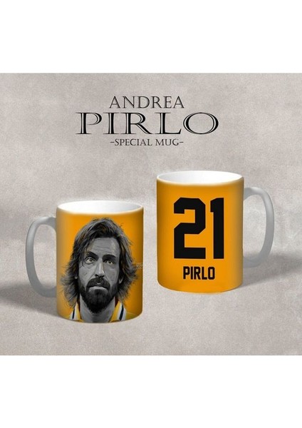 Pirlo Dijital Çizim - Futbol Özel Tasarım Kupa Bardak