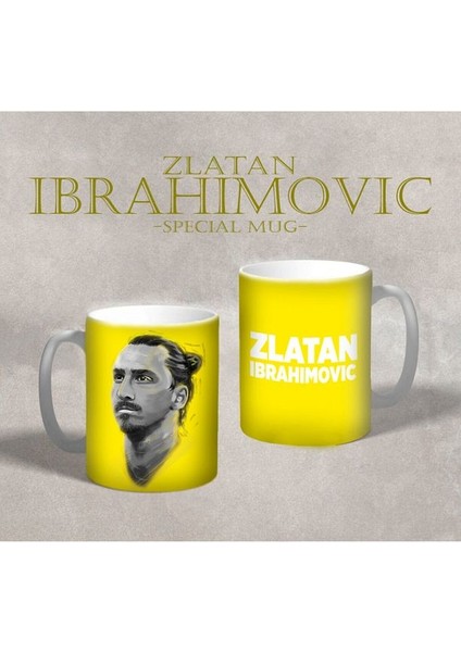 Zlatan Ibrahimoviç Dijital Çizim - Futbol Özel Tasarım Kupa Bardak