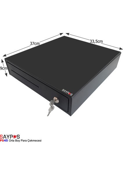 4 Banknot Gözlü Yazarkasa Pos Bağlantılı ve Anahtardan Açılır Para Çekmecesi 33,5x37x9cm