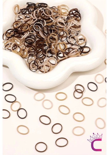 300'LÜ Günlük Kullanım Kahve Tonlu Küçük Lastik Toka - Mini Dayanıklı Lastikli Saç Örgü Lastiği fiyatları