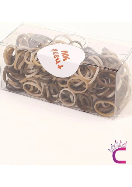 300'LÜ Günlük Kullanım Kahve Tonlu Küçük Lastik Toka - Mini Dayanıklı Lastikli Saç Örgü Lastiği fırsatları