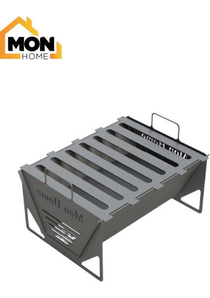 Monhome Demonte Kamp Mangalı – 2.5mm Siyah Sac, Taşınabilir, Dayanıklı, Pratik Kurulum