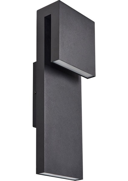 Siyah Minimal LED Dış Mekan Duvar Lambası, IP44 Korumalı ve Modern Tasarım