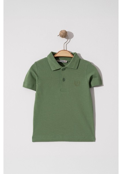Erkek Çocuk Basic Yeşil Polo Yaka Tshirt 10-13 Yaş