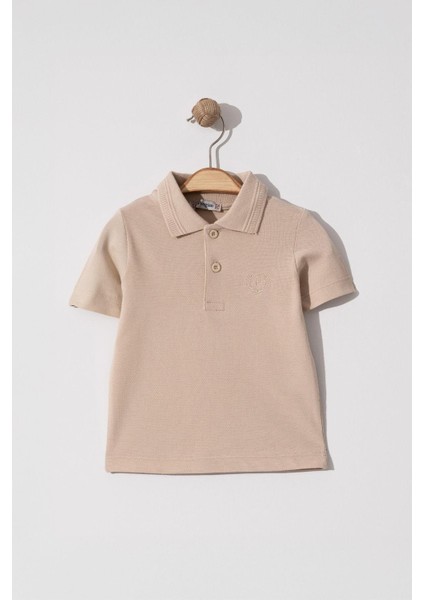 Erkek Çocuk Basic Bej Polo Yaka Tshirt 6-9 Yaş