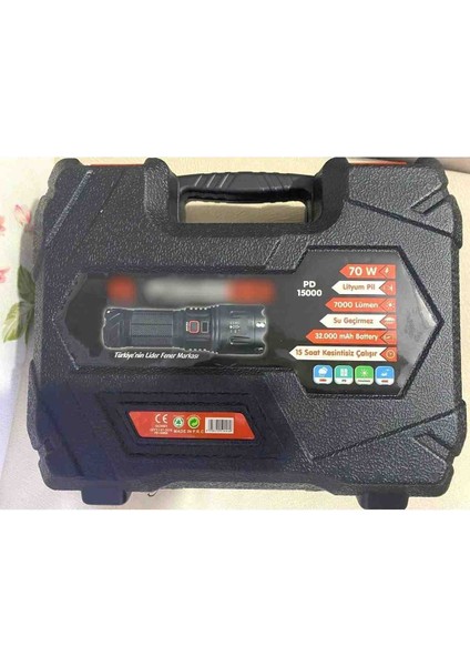 Avcı Tip El Feneri Işık PD-15000 70W Pil, 7000 Lümen 32.000 Mah Batarya Aydınlatma Türkiye En Iyisi indirimleri