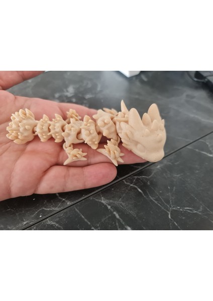 Doğal Ahşap Malzeme Yavru Kertenkele Sürüngen Oyuncak Hareketli 10CM