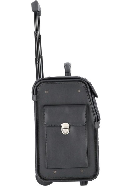 2 Tekerlekli Pilotentrolley 46 cm Laptop Bölmeli, Siyah, Suni Deri modelleri
