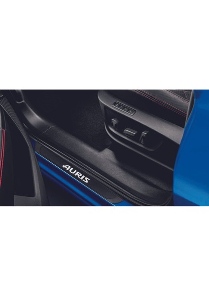Toyota Auris Tüm Modeller Uyumlu Old Karbon Kapı Eşiği 4 Parça Krom Yazılı