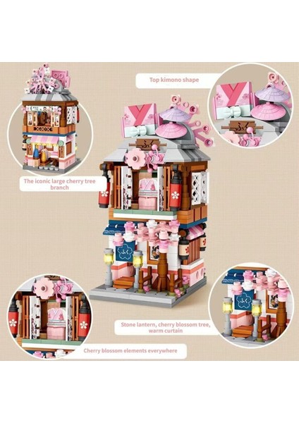 Kimono Dükkanı Yapım Seti, 418 Parça Japon Mimari Model Kit modelleri