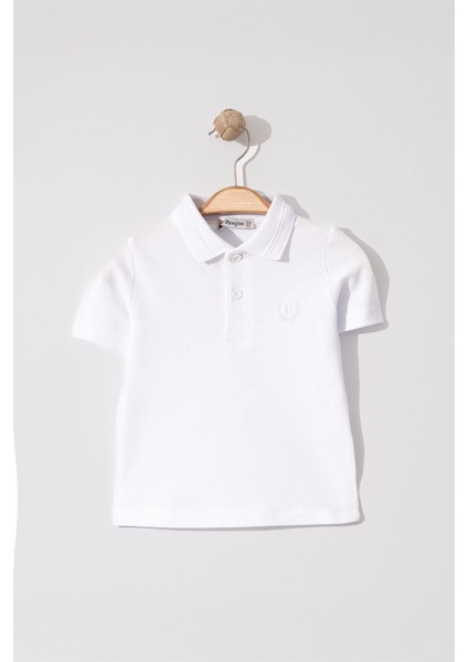 Erkek Çocuk Basic Beyaz Polo Yaka Tshirt 2-5 Yaş