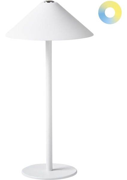 Beyaz Kablosuz LED Masa Lambası, Dimmerli, USB Şarjlı ve Modern Tasarım