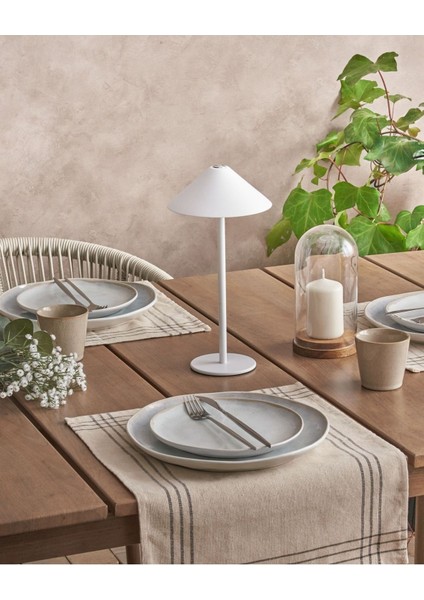 Beyaz Kablosuz LED Masa Lambası, Dimmerli, USB Şarjlı ve Modern Tasarım