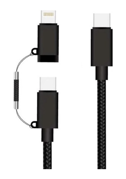 Ally 2in1 USB Type C 60W Hızlı Şarj Pd Kablosu+Iphone Başlık USB KABLO-(5775) - HNK8834-7395 fırsatları