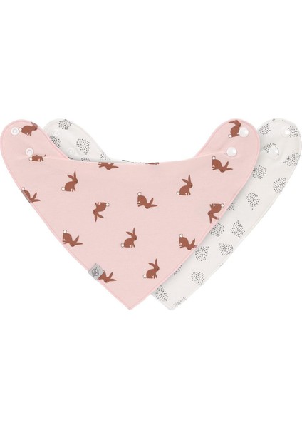 Organik Pamuk Üçgen Bebek Önlüğü, 2’li Set, Çıtçıtlı, Ters Çevrilebilir