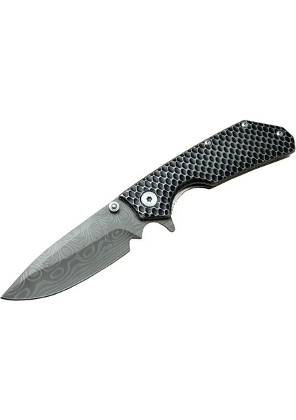 Dms 2 16 Gri Kamp Çakı 21CM- Yarı Otomatik Kemerlikli Metal Sap - HNK2327-8613