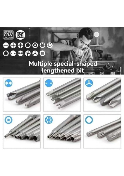 50 Parça Tornavida Ucu Seti Düz - Yıldız - Torx - Allen - Ribe - U Tipi fırsatları