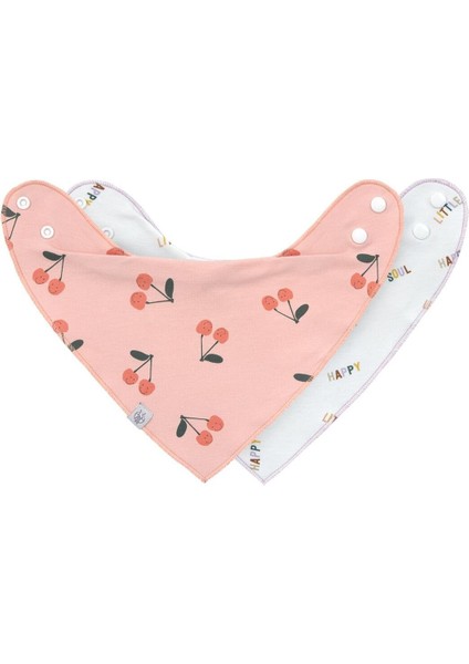 Organik Pamuk Üçgen Bebek Önlüğü, 2’li Set, Çıtçıtlı, Ters Çevrilebilir