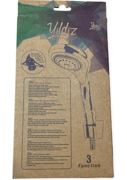 3 Fonksiyonlu Mafsallı Duş Başlık Seti Kod 1909 fiyatları