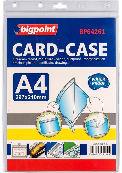 Kilitli Kart Poşeti Dikey A4 (210X297MM) 10'lu Poşet