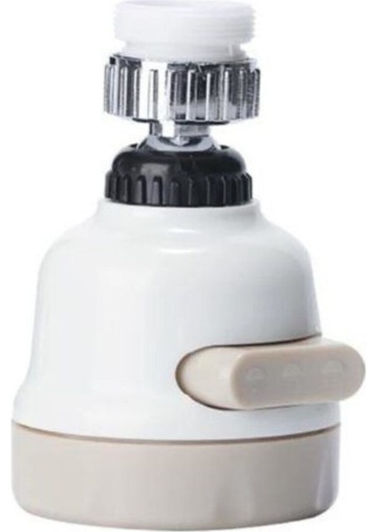 FIXER365 Oynar Başlıklı Musluk Başlığı 3 Fonksiyonlu Beyaz Tasarruflu Kubar