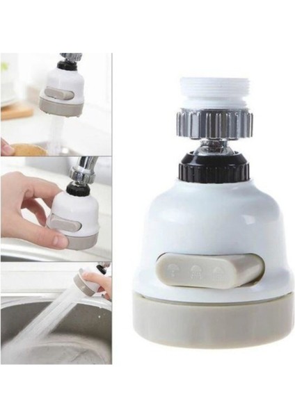 FIXER365 Oynar Başlıklı Musluk Başlığı 3 Fonksiyonlu Beyaz Tasarruflu Kubar modelleri