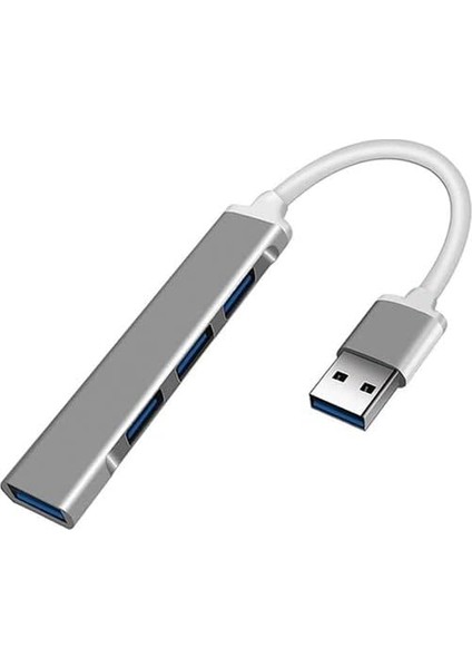 A-809 Macbook Uyumlu USB To 4 USB 3.0 Adaptör Çevirici, Gri modelleri
