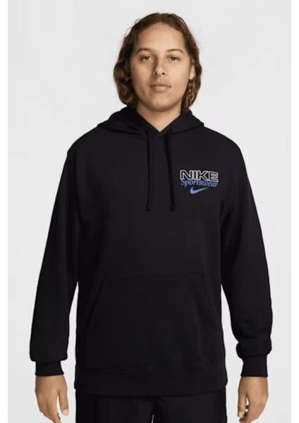 Sportswear Graphic Erkek Siyah Kapüşonlu Sweatshirt modelleri