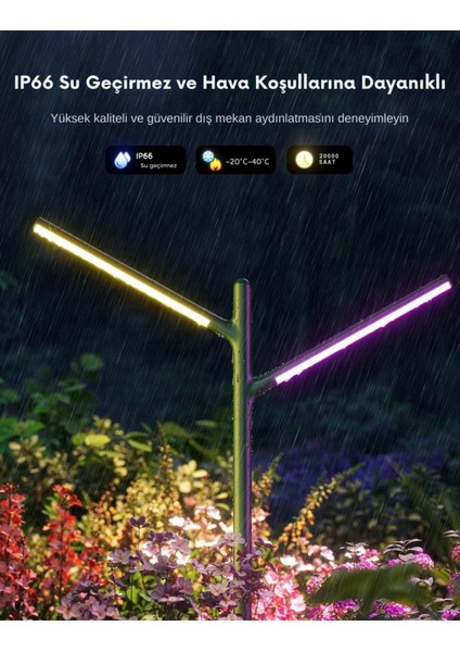 Dış Mekan LED Bahçe Lambası, Rgbwwıc, IP66 Su Geçirmez, 16 Milyon Renk