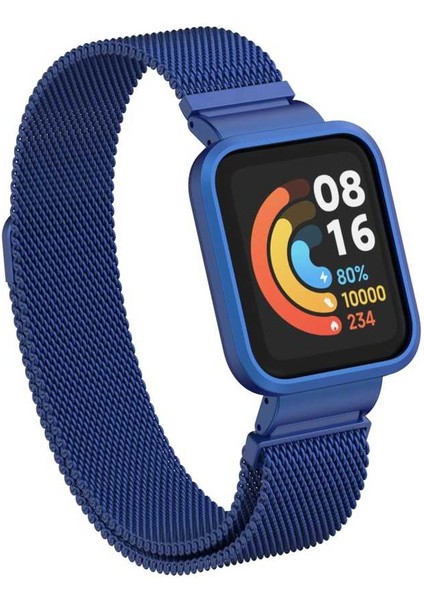 Xiaomi Redmi Watch (Mi Watch Lite) Uyumlu Krd-58 Metal Kordon Tknc - Mavi